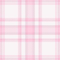 Delicate pink and white plaid pattern. Perfect for textile designs, backgrounds, and feminine branding. Subtle texture adds visual interest. Evokes feelings of softness, calm, and elegance. vector