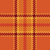 Vibrant autumnal plaid pattern in warm oranges and reds. Perfect for fallthemed designs, textiles, or website backgrounds. vector