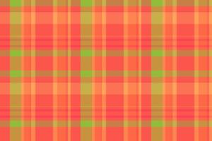 Orange plaid background, tissue pattern check texture. Kingdom fabric tartan textile seamless in red and orange colors. vector