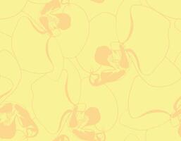 Elegant pastel yellow orchid pattern. Subtle line art design ideal for fashion, home decor, or branding projects. Evokes serenity and sophistication. vector
