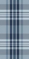Thin textile tartan texture, website pattern seamless background. Fade plaid fabric check in white and blue colors. vector