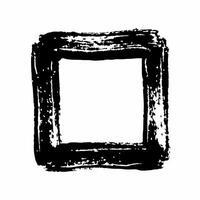 Grunge Square Frame Illustration with Brush Stroke Design vector
