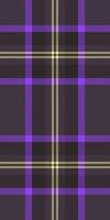 Self tartan pattern seamless, unique texture plaid. Quilted check background textile fabric in dark and violet colors. vector