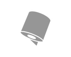 A minimalist grey icon of a roll of paper, perfect for representing hygiene, cleanliness, or the concept of fresh starts. vector