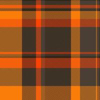 Vibrant orange and brown plaid pattern. Perfect for fallthemed designs, textile projects, or as a background texture. This seamless design evokes warmth and rustic charm. vector