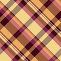Decorating seamless background tartan, setting texture pattern check. Cloth textile fabric plaid in orange and dark colors. vector