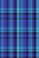 Glamour texture background, inspiration fabric plaid check. Cozy pattern seamless tartan textile in cyan and blue colors. vector