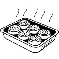 freshly baked cinnamon rolls steaming in a tray delicious pastries, warm and inviting aroma in bakery kitchen vector