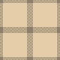 Subtle beige and taupe plaid pattern. Elegant, minimalist design perfect for textile prints, website backgrounds, or packaging. Evokes feelings of warmth, comfort, and understated style. vector