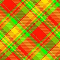Vibrant red, yellow, and green plaid pattern. Perfect for textile design, web backgrounds, or festive projects. vector
