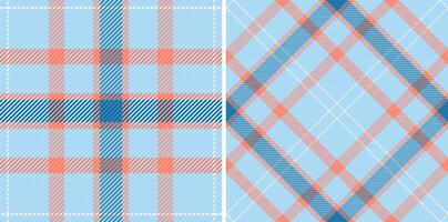 Pair of seamless pastel plaid patterns. Perfect for textile design, website backgrounds, or crafting projects. vector