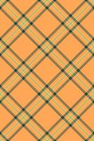 Vibrant peach plaid pattern. Perfect for textile design, fashion, website backgrounds, or autumnal themed projects. vector