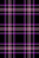 Gentle background texture textile, regular pattern check tartan. Repeatable patterns plaid fabric seamless in black and purple colors. vector