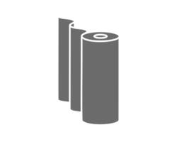Simple gray icon of a rolledup material, suggesting potential, new beginnings, or the unfolding of a project. vector