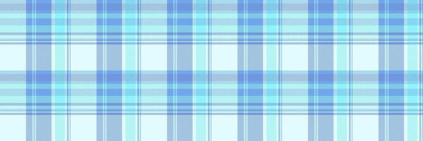 Cloth check seamless background, quilted texture tartan. Mexico pattern fabric plaid textile in cyan and light cyan colors. vector