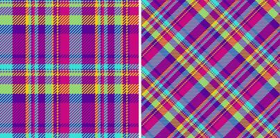 Background pattern texture of fabric seamless with a tartan check plaid textile. Set in kids colors. Wide grid patterns in modern fashion. vector