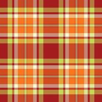 Vibrant autumnal plaid pattern in warm oranges, reds, and greens. Perfect for fallthemed designs, textile prints, website backgrounds, or crafting projects. vector