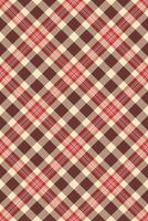 Beige background check texture, elegance pattern textile seamless. Fashioned fabric tartan plaid in red and light colors. vector