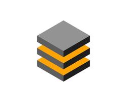 Stack of isometric cubes in grey and orange. Represents growth, layers, progress, or building blocks. Modern, minimalist design ideal for presentations, websites, and corporate branding. vector