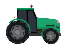 A green tractor on a white background vector
