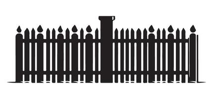 Silhouette of a Picket Fence Illustration Graphic Design Element vector