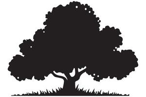 Silhouette of a Big Tree Illustration Graphic Design Template vector