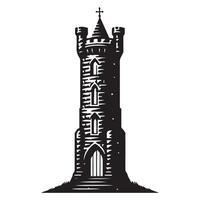 Majestic medieval castle tower architecture illustration design element vector