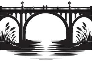 Elegant Bridge Silhouette Illustration for Scenic Design Projects vector