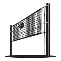 Dynamic Volleyball Net Silhouette Illustration for Sport Design Projects vector