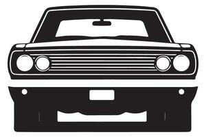 Retro Car Front View Silhouette for Automotive Enthusiasts vector