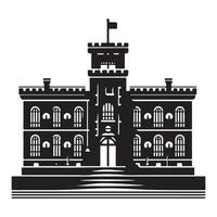 Grand Building Silhouette Illustration for Architecture and Government Concepts vector