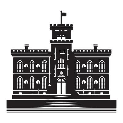 Grand Building Silhouette Illustration for Architecture and Government Concepts