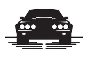 Silhouette Car Front View Illustration For Automotive Design vector