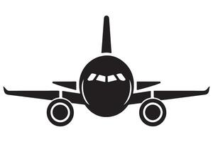 Airplane Front View Silhouette Illustration for Aviation Enthusiasts vector