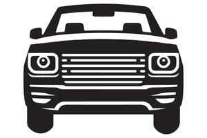 Front View Car Icon Silhouette for Transportation and Vehicle Designs vector
