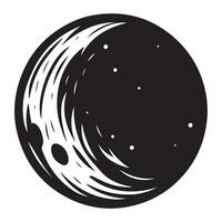 Crescent Moon Phase Silhouette Night Sky Lunar Cycle Graphic vector
