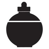 Elegant Round Bottle or Jar Silhouette Illustration vector