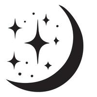 Elegant Crescent Moon and Stars Graphic for Nightly Designs vector