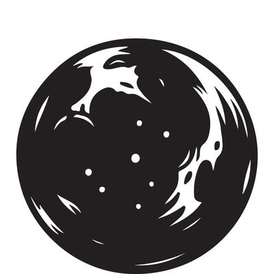 Ethereal moon with craters silhouette a stunning illustration design