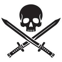 Pirate Skull and Swords Silhouette Graphic Design Element vector