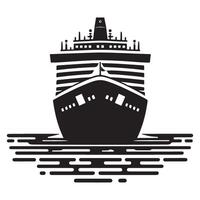 Majestic cruise ship silhouette on the water travel and tourism vector