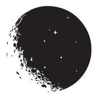Waxing Gibbous Moon Phase Night Sky and Celestial Sphere View vector