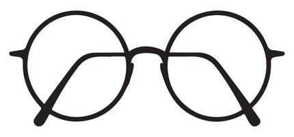 Thin Frame Round Glasses Graphic Accessory for Hipster Look vector