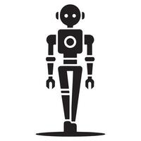 Robot Silhouette Illustration Futuristic Technology and Artificial Intelligence vector