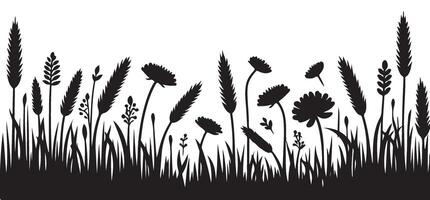 Vibrant Wildflower Meadow Illustration Design Element for Spring vector