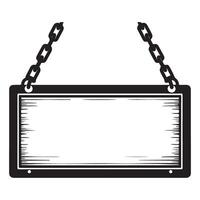 Blank Hanging Sign Illustration Empty Advertisement Board Design vector