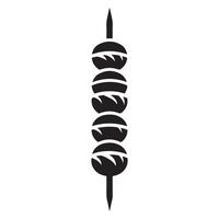 Skewered Meatballs Illustration Simple Appetizer Design Element vector