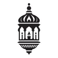 Ornate Lantern Silhouette Illustration for Decorative Lighting vector