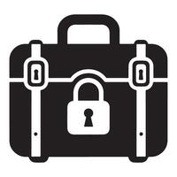 Classic Locked Suitcase Silhouette for Secure Travel Concepts vector