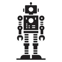 Standing Robot Silhouette Illustration Futuristic Technology vector
